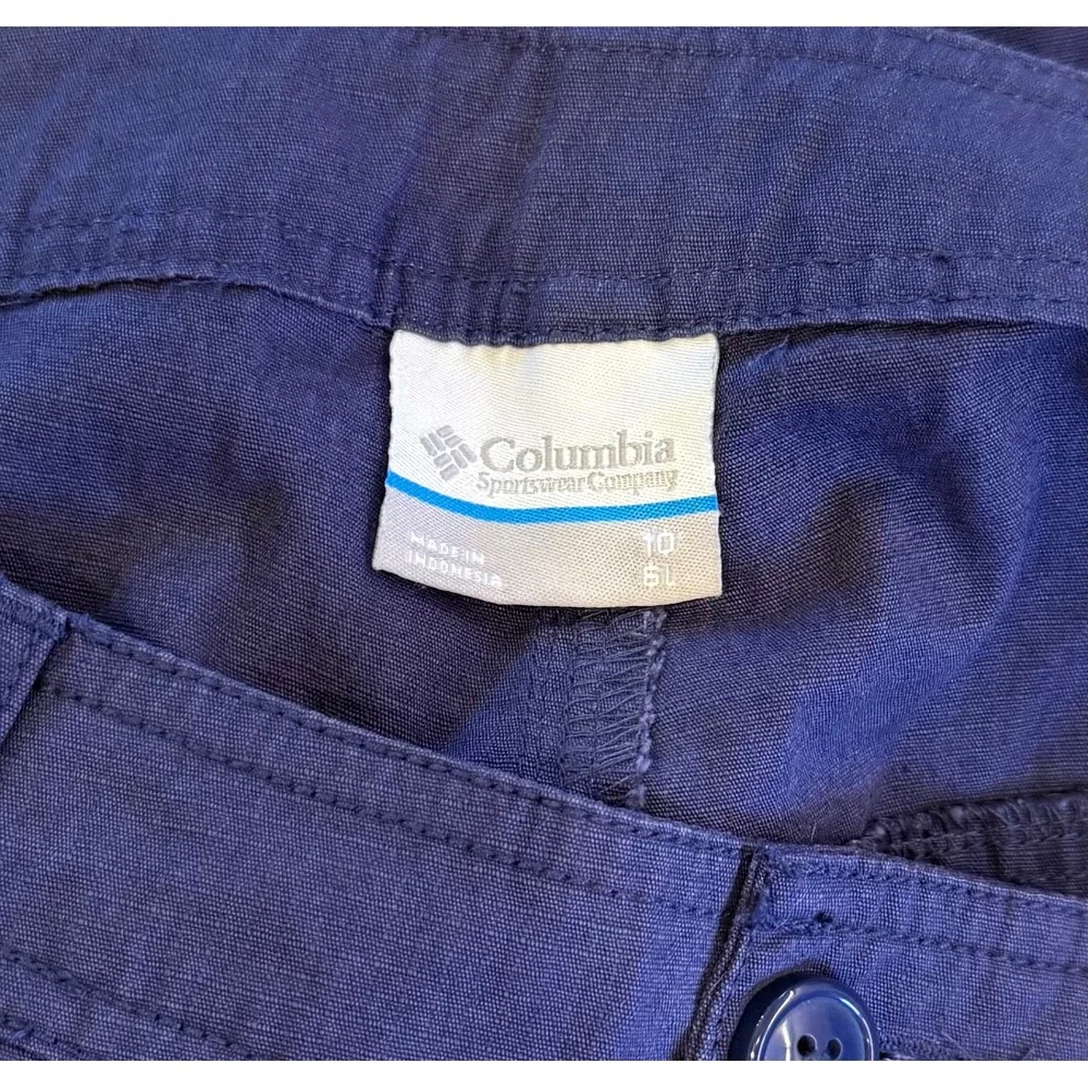 Columbia Women's Casual Navy Blue Hiking Cotton Shorts Size 10 Outdoor Gorpcore